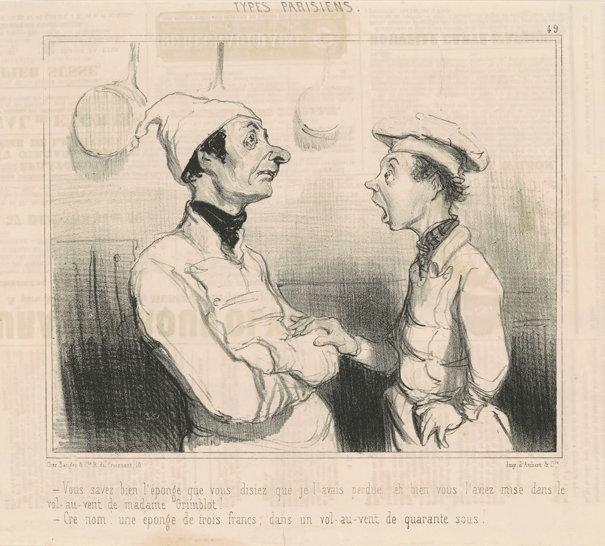 Vous savez bien l'éponge que vous disiez... by Honoré Daumier, print, 1842