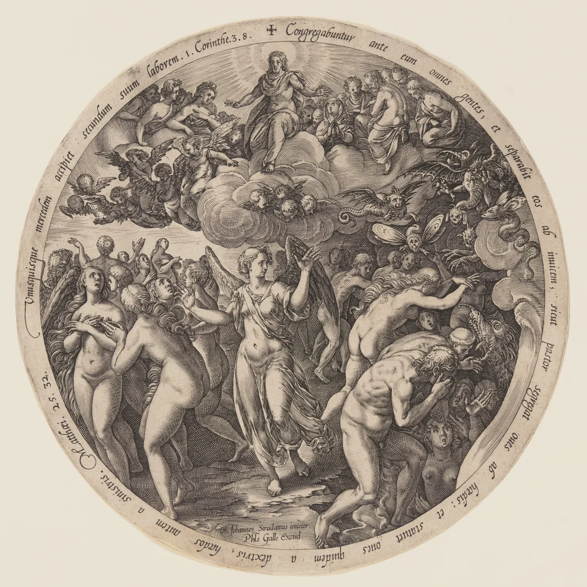 The Separation of the Blessed and the Damned by Hendrick Goltzius, print, 1573-1583