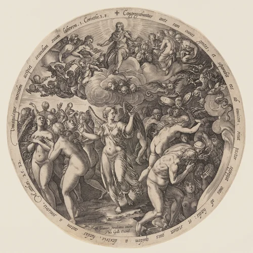 The Separation of the Blessed and the Damned by Hendrick Goltzius, print, 1573-1583