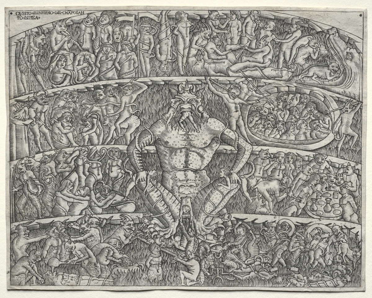 The Inferno According to Dante, after the Fresco in the Campo Santo at Pisa by Unknown, print, 1400-1500