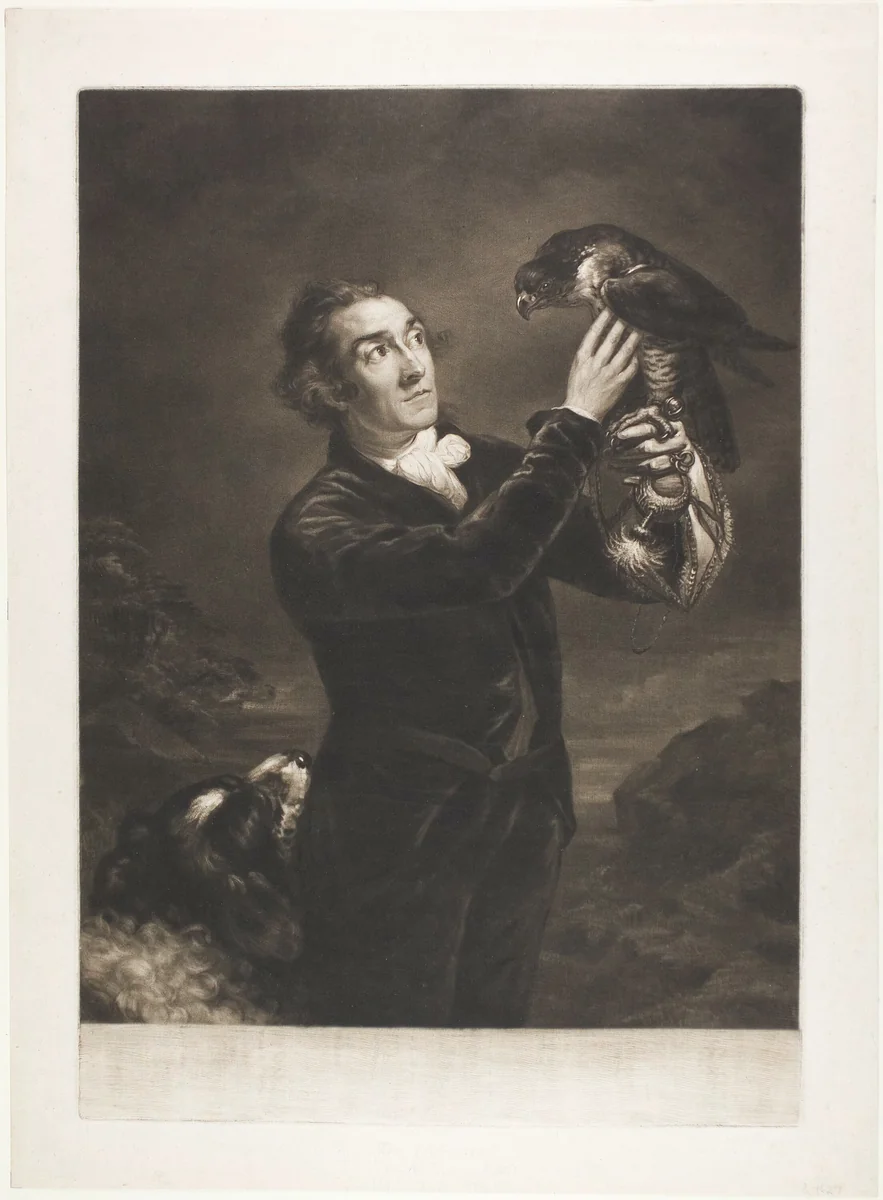 The Falconer by Samuel Reynolds, print, 1797