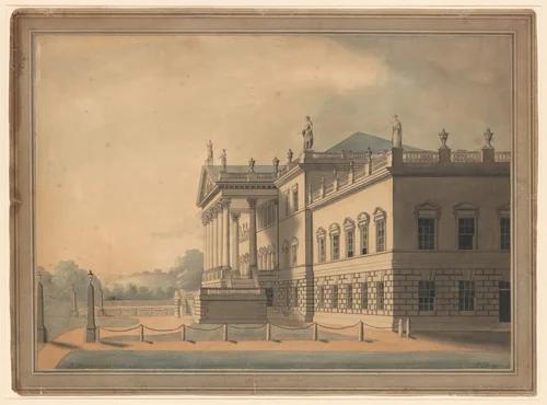 East Front of Wentworth Woodhouse, Yorkshire by R. Blasson, drawing, 1790
