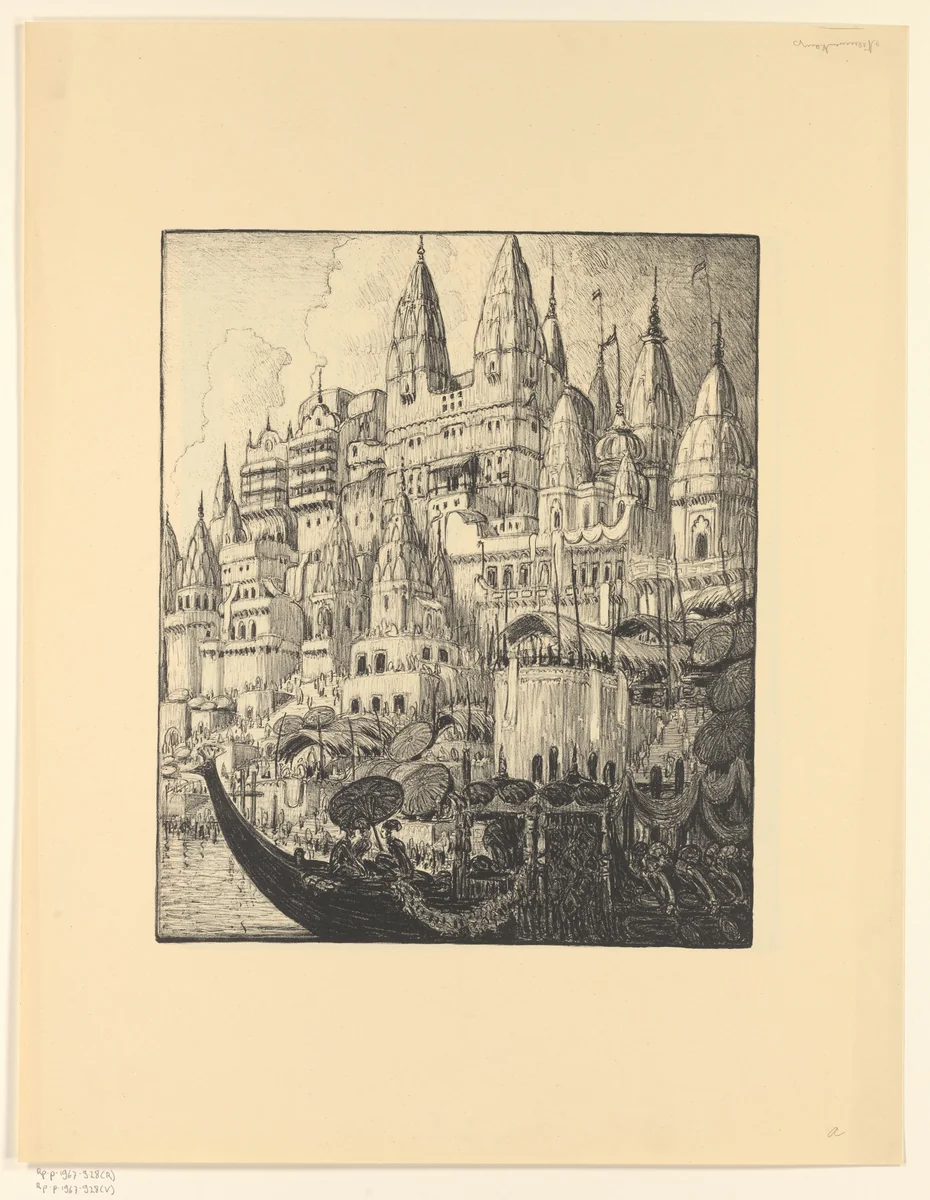 Paleis aan een rivier by Wijnand Otto Jan Nieuwenkamp, print, 1934