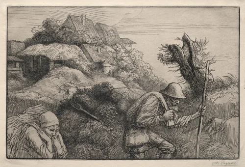 Return from the Woods by Alphonse Legros, print, 1857-1911