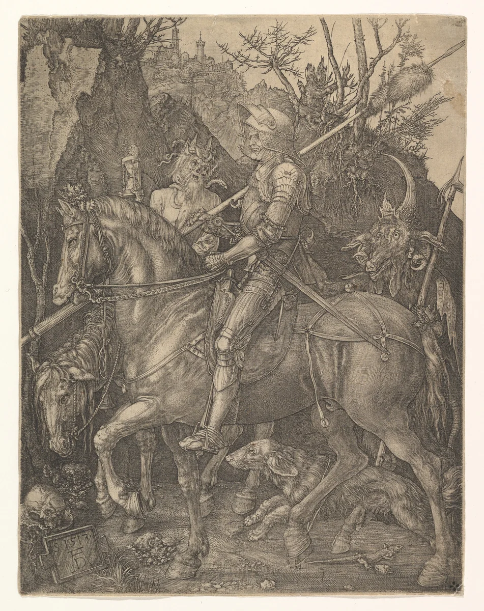 Knight, Death, and the Devil by Albrecht Dürer, print, 1513