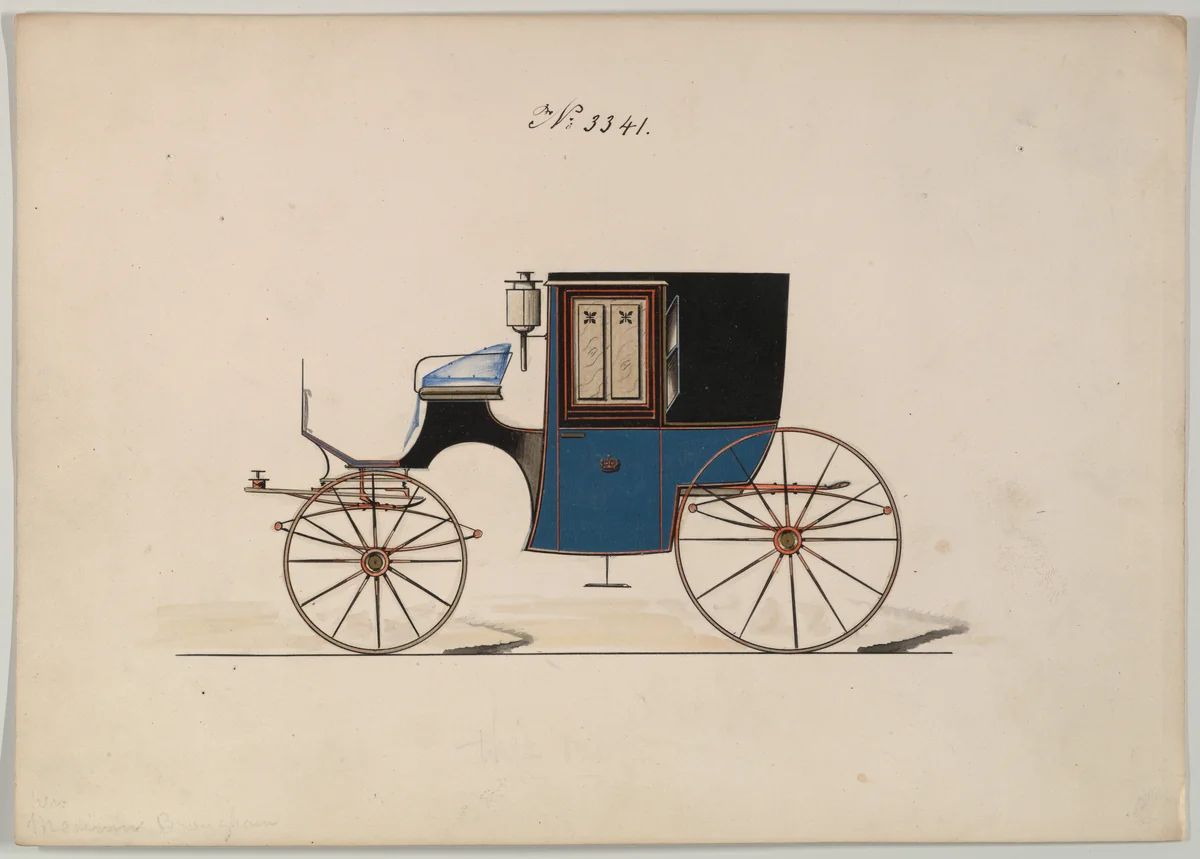 Brougham #3341 by Brewster & Co., drawing, 1877