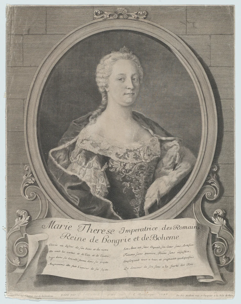 Portrait of Marie-Thérèse by Johann Christoph Reinsperger, print, 1747