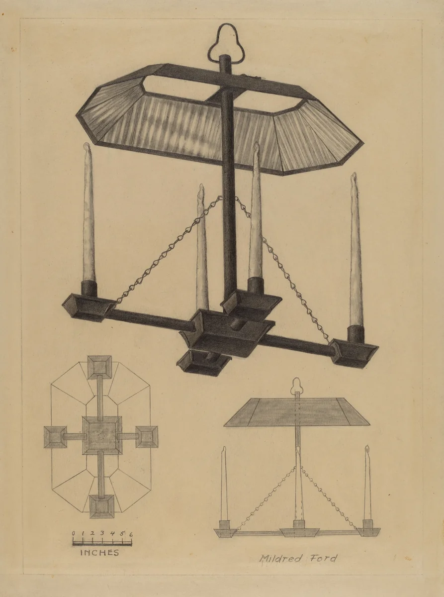 Candelabrum by Mildred Ford, index of american design, 1937