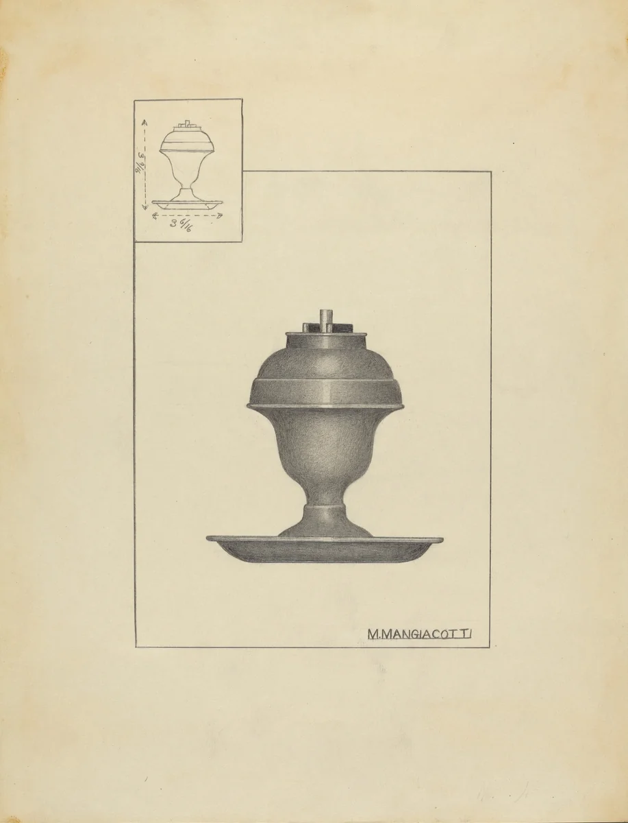 Lamp by Matthew Mangiacotti, index of american design, 1939