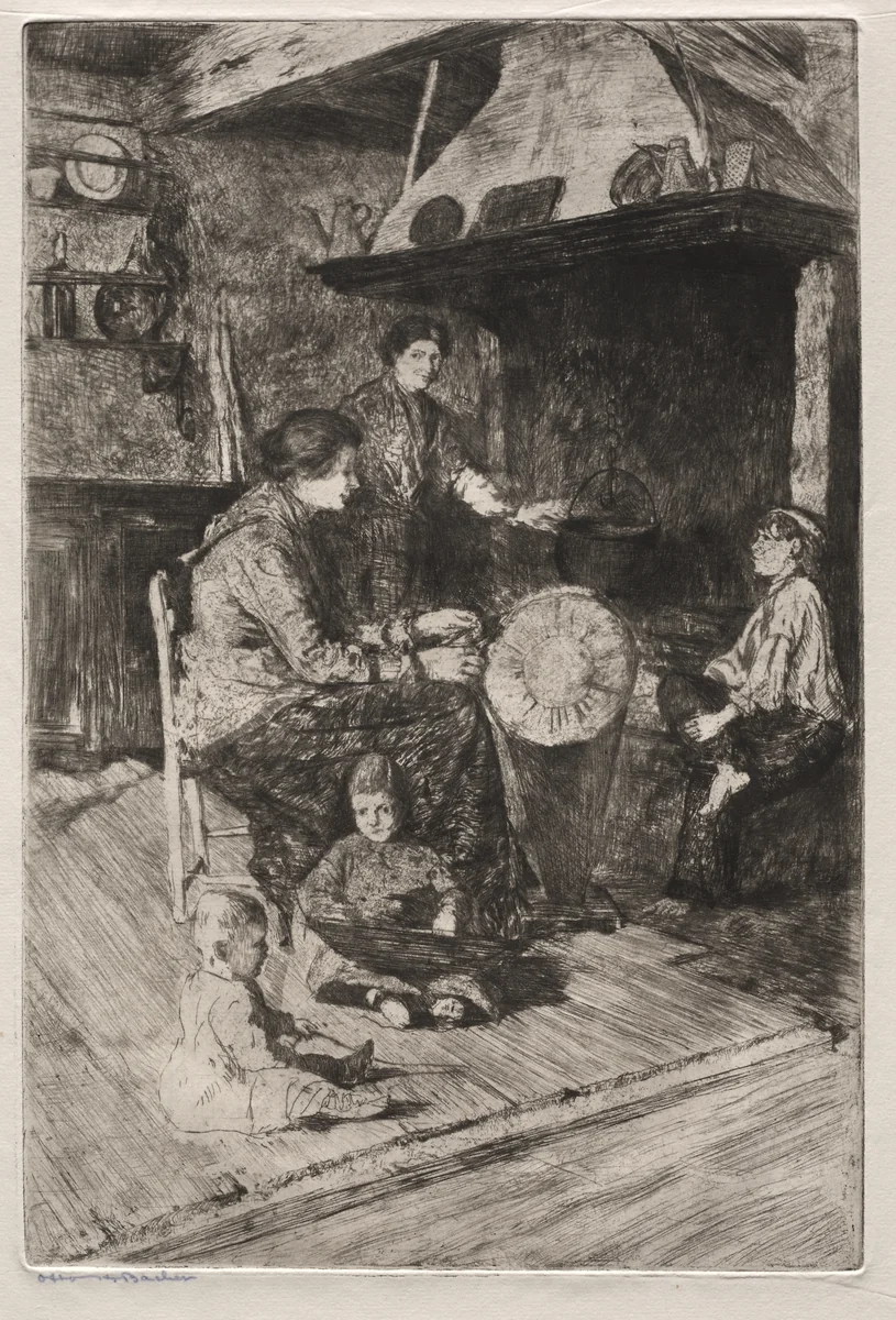 Etchings of Venice: The Lace Makers by Otto H. Bacher, print, 1800-1899