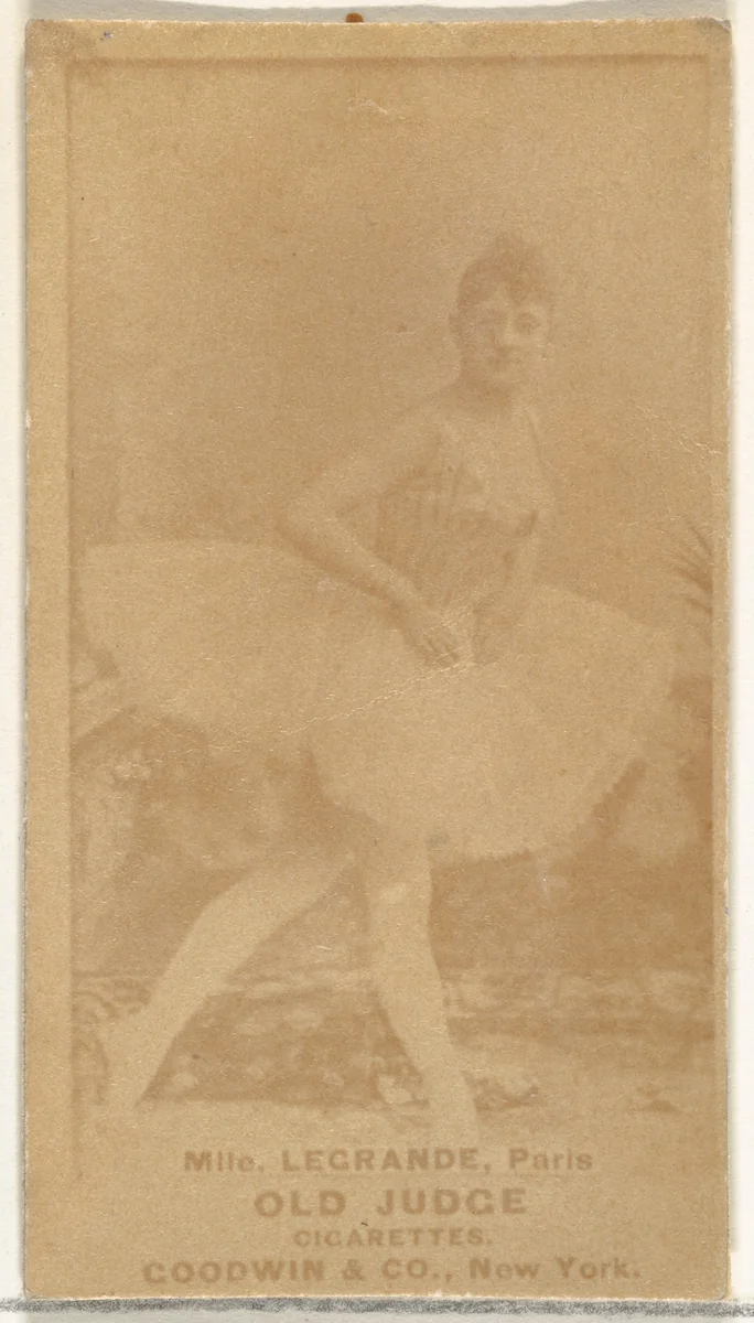 Mlle. Legrande, Paris, from the Actors and Actresses series (N171) for Old Judge Cigarettes by Goodwin & Company, photograph, 1886-1890