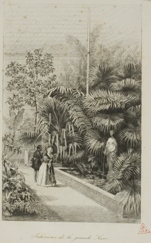 Interior of the Large Greenhouse by Charles-François Daubigny, print, 1842