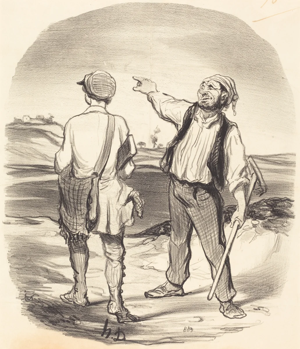 J'ai vu un lièvre... il y a huit jours! by Honoré Daumier, print, 1846