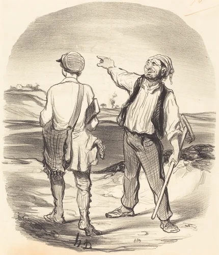 J'ai vu un lièvre... il y a huit jours! by Honoré Daumier, print, 1846