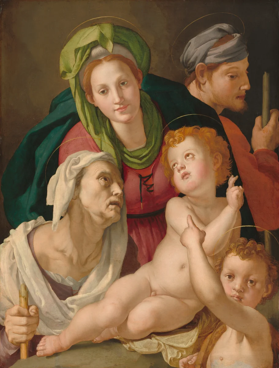 The Holy Family by Agnolo Bronzino, painting, 1527-1528