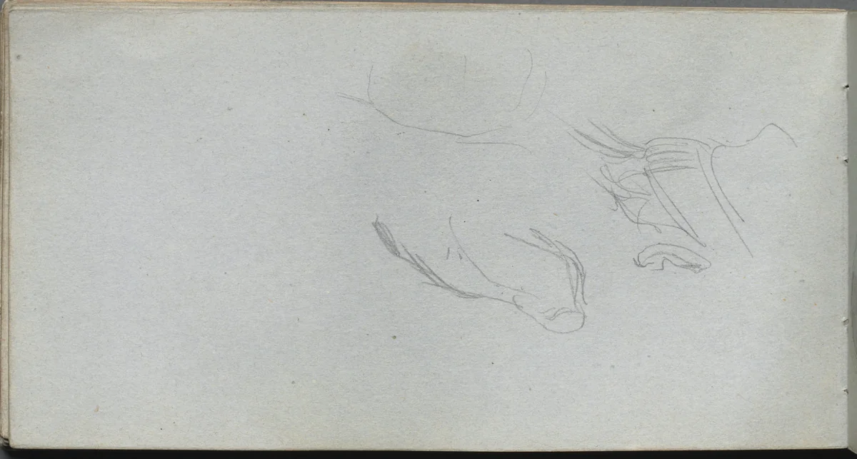 Sketchbook, page 72: Figure Study by Ernest Meissonier, book, 1860-1869
