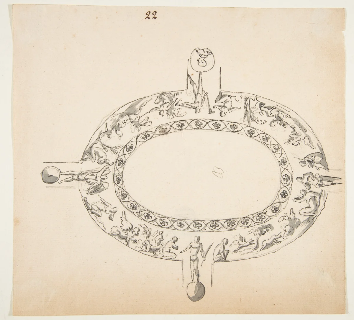 Drawing After an Architectural Fragment by anonymous, drawing, 1800-1899