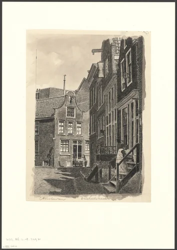 Gezicht op de Driehoekstraat by anonymous, drawing, 1875-1975
