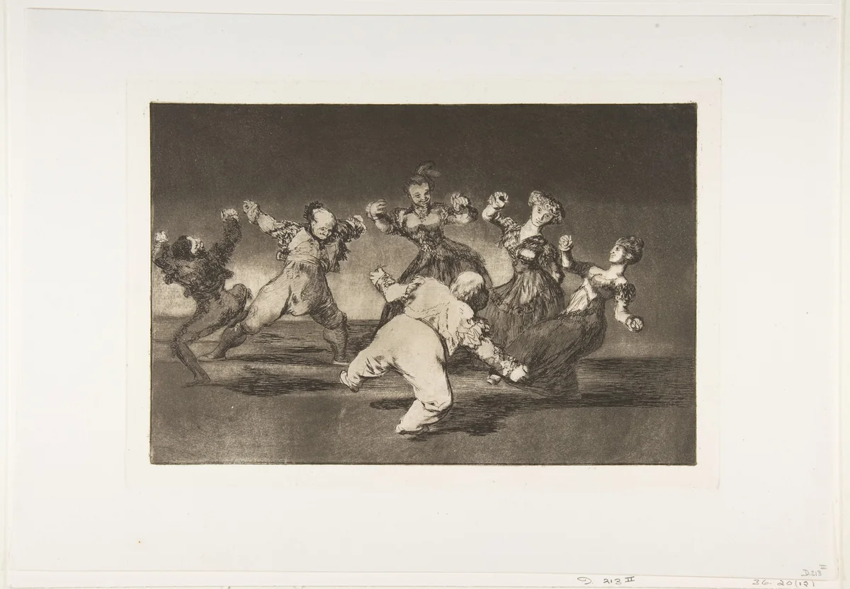 'Merry Folly' from the 'Disparates' (Follies / Irrationalities) by Goya, print, 1810-1820