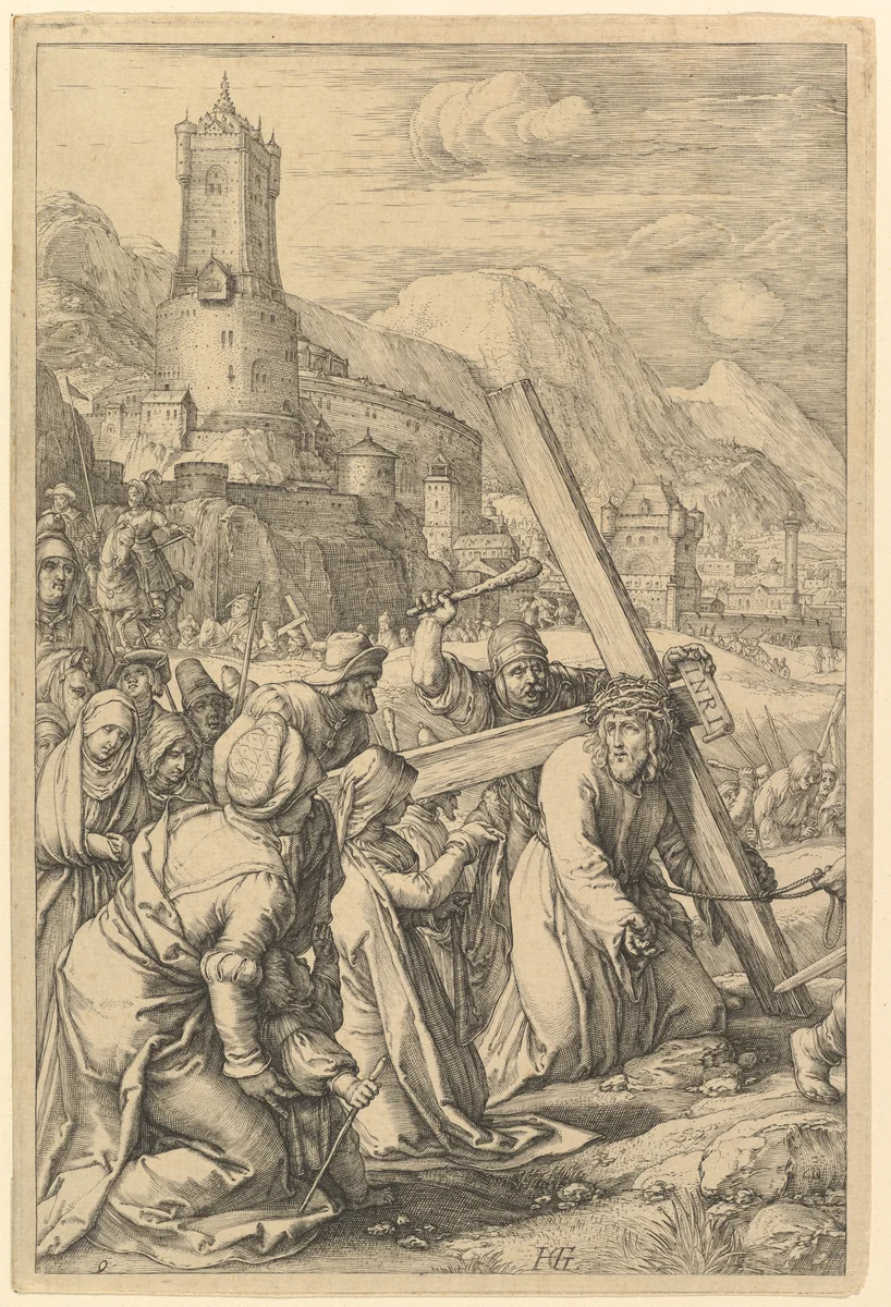 Christ Carrying the Cross, from "The Passion of Christ" by Hendrick Goltzius, print, 1596-1598