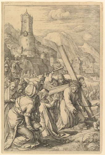Christ Carrying the Cross, from "The Passion of Christ" by Hendrick Goltzius, print, 1596-1598