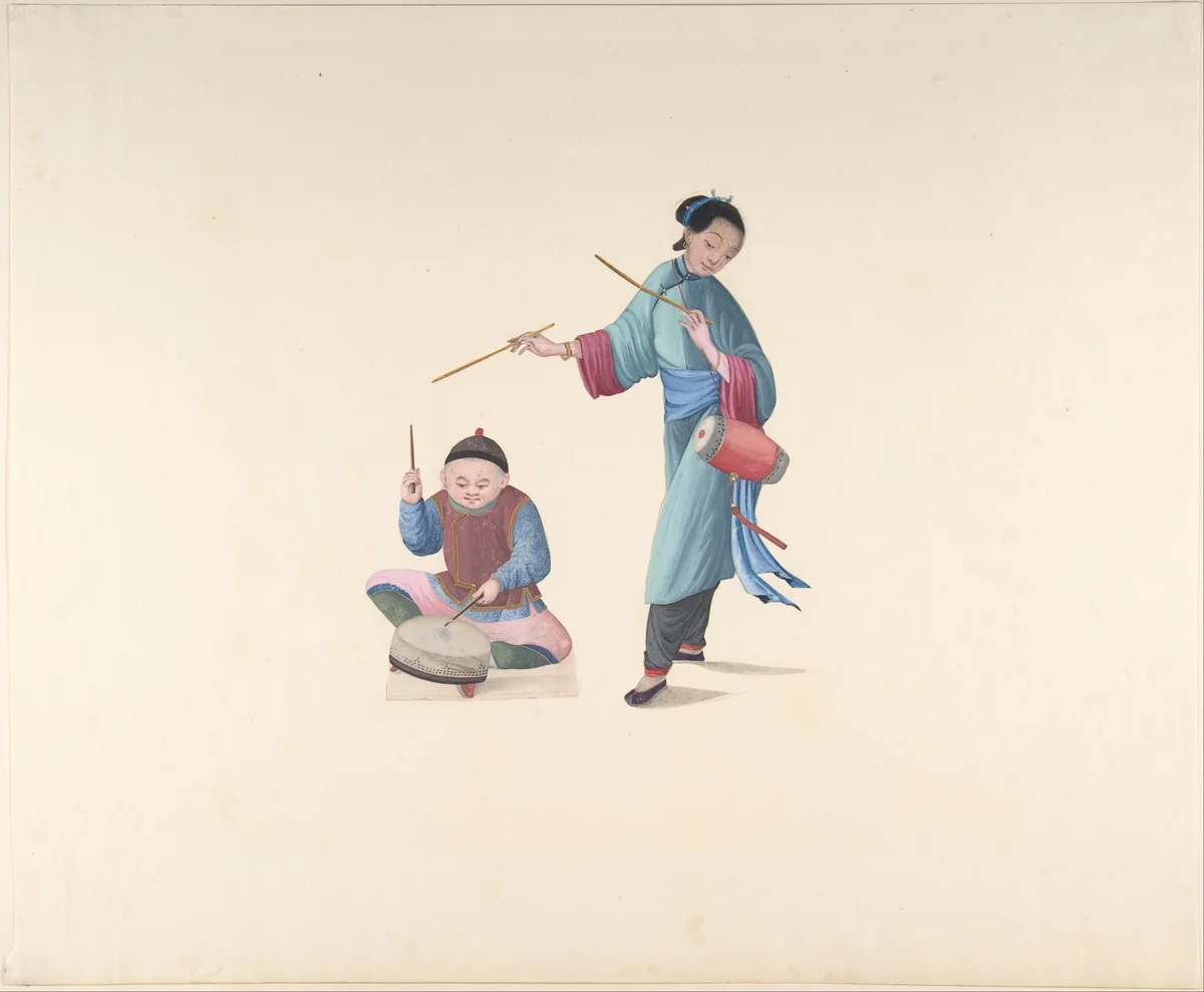 Chinese Musicians by anonymous, drawing, 1800-1900