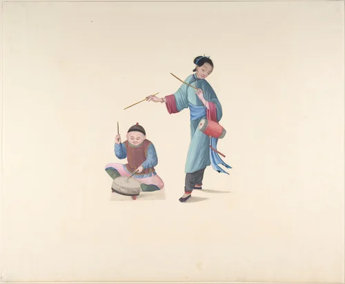 Chinese Musicians by anonymous, drawing, 1800-1900