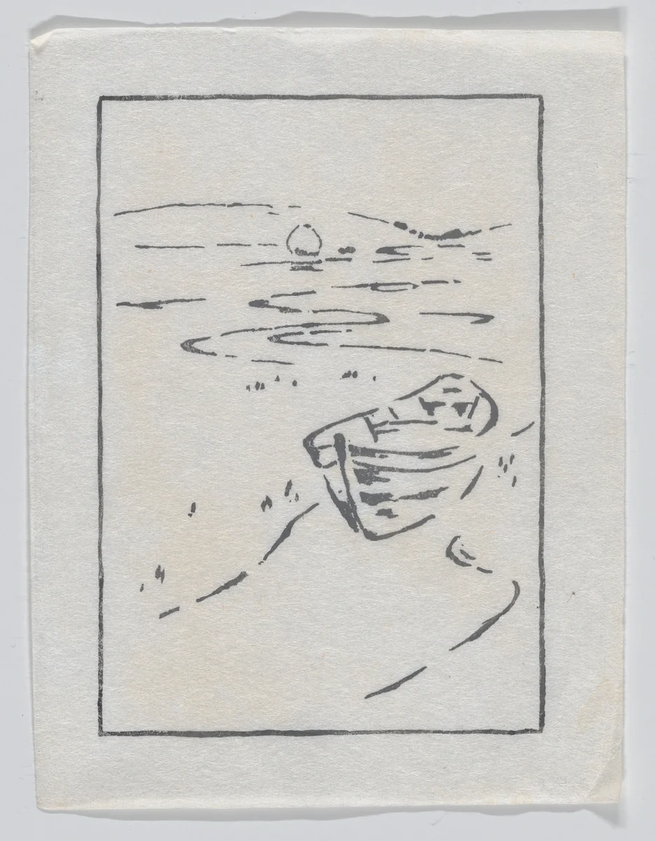 "The Derelict" or "The Lost Boat" by Arthur Wesley Dow, artwork, 1916