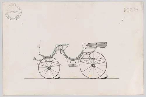 Design for Cabriolet Phaeton, no. 3119a by Brewster & Co., drawing, 1875