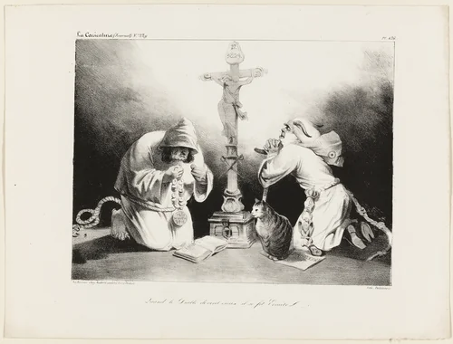 When the Devil Grew Old He Became a Hermit, plate 476 by Honoré-Victorin Daumier, print, 1835