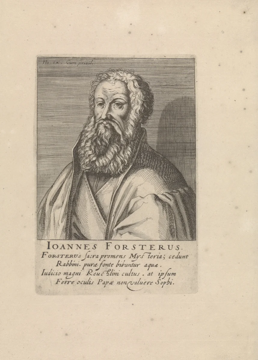 Portret van Johann Forster by Simon Frisius, print, 1610