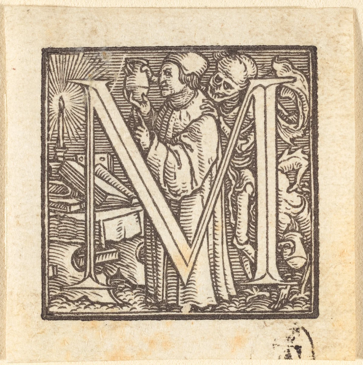 Letter M by Hans Lützelburger, print, 1518-1528