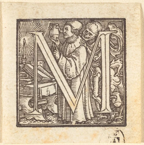Letter M by Hans Lützelburger, print, 1518-1528