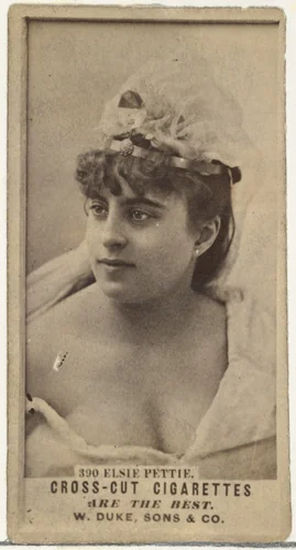 Card Number 390, Elsie Pettie, from the Actors and Actresses series (N145-3) issued by Duke Sons & Co. to promote Cross Cut Cigarettes by W. Duke, Sons & Co., photograph, 1880-1889