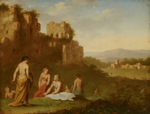 Nymphs Bathing by Johan van Haensbergen, painting, 1665