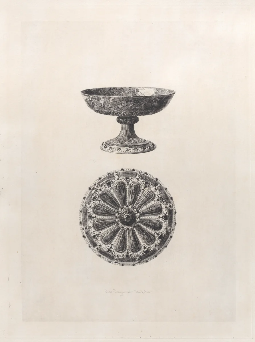 Lapis Lazuli Cup by Jules Ferdinand Jacquemart, print, 1868