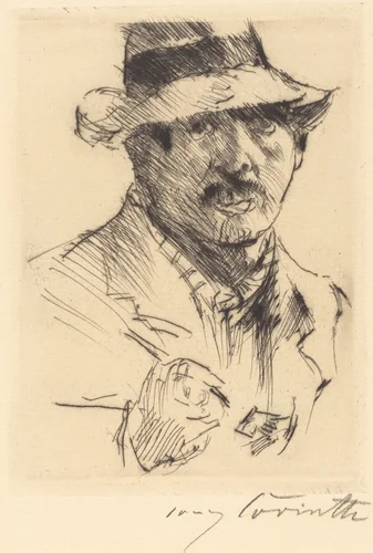 Selbstbildnis (Self-Portrait) by Lovis Corinth, print, 1920