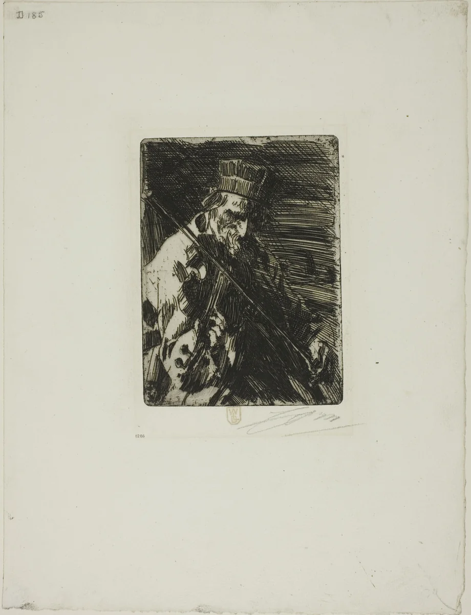 Village Violinist by Anders Zorn, print, 1904