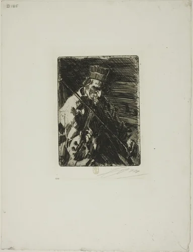 Village Violinist by Anders Zorn, print, 1904
