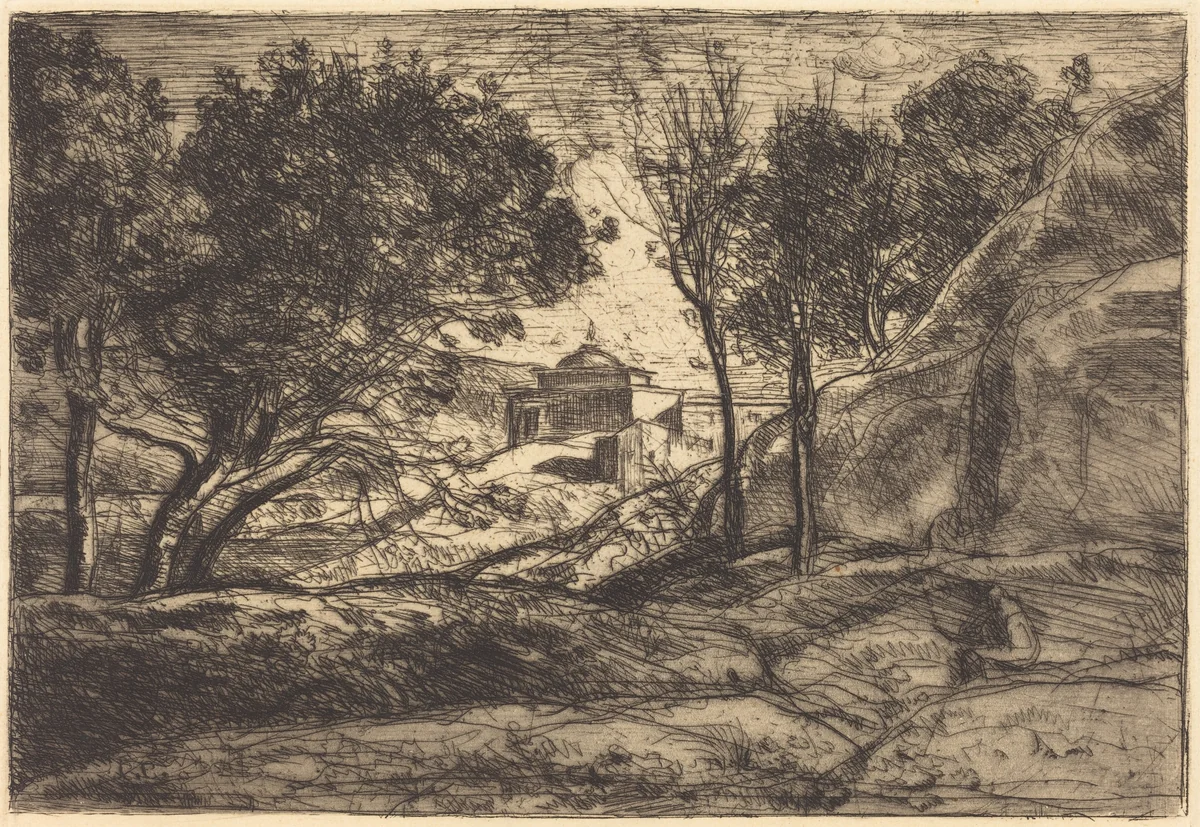 Souvenir of Tuscany (Souvenir de Toscane) by Jean-Baptiste-Camille Corot, print, 1845