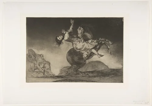 'The horse abductor' from the 'Disparates' (Follies / Irrationalities) by Goya, print, 1810-1820