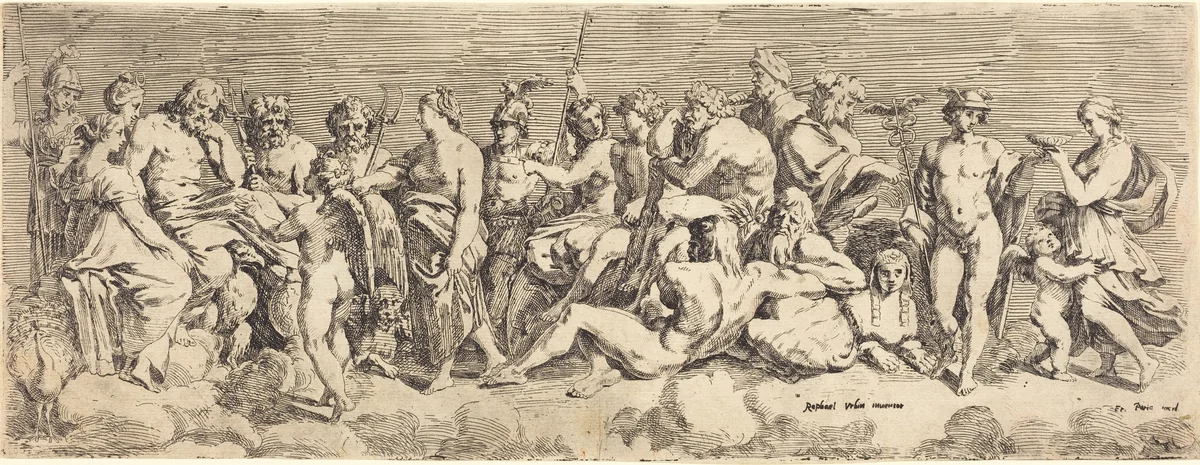 The Admission of Psyche to Olympia by François Perrier, print, 1635