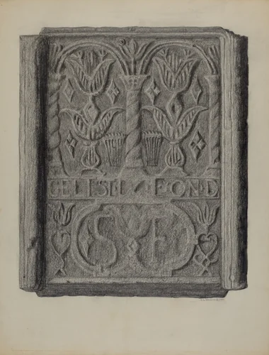 Pa. German Stove Back by Austin L. Davison, index of american design, 1937