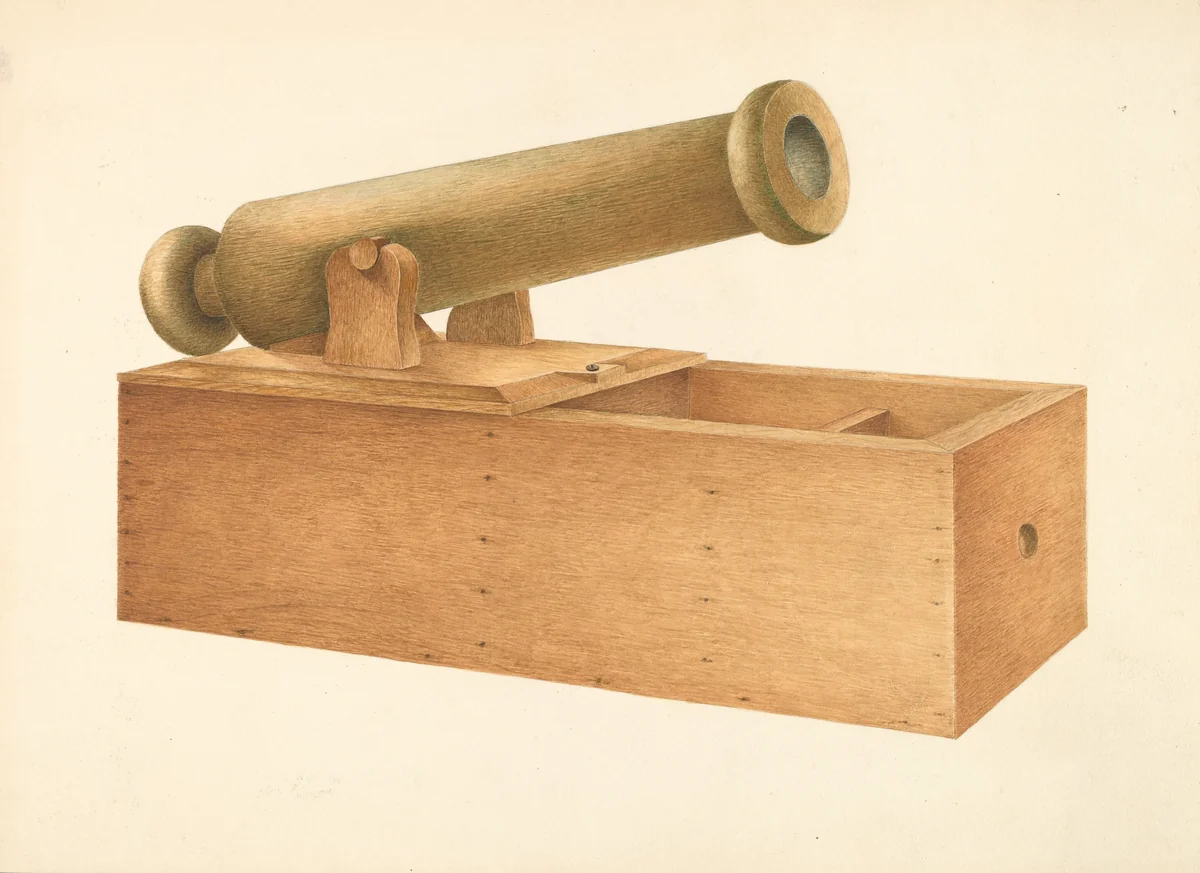 Cannon-shaped Ballot Box by Joseph Ficcadenti, index of american design, 1941