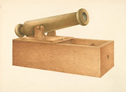 Cannon-shaped Ballot Box by Joseph Ficcadenti, index of american design, 1941