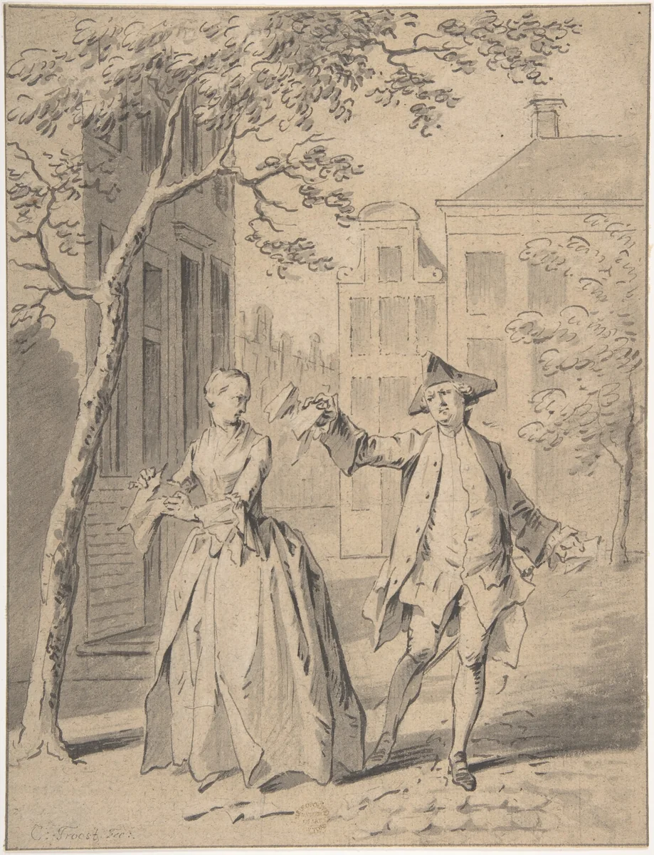 Scene From A Comedy by Jacob Buys, drawing, 1740-1801