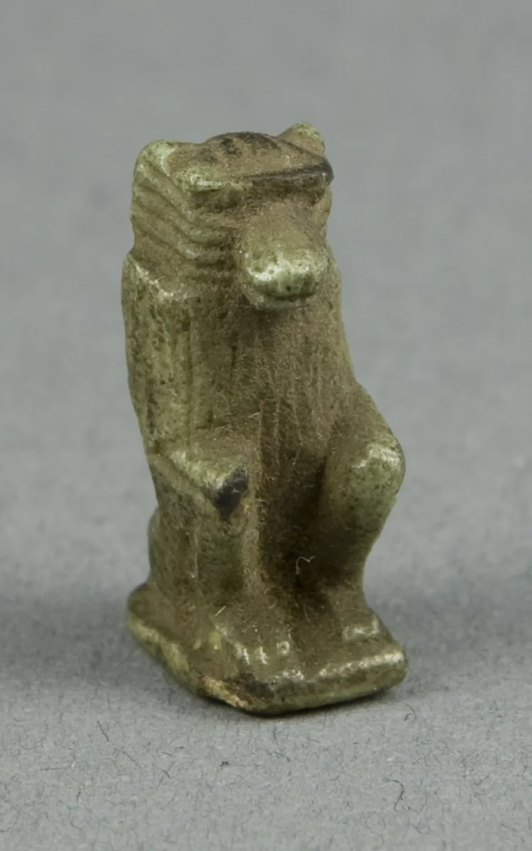 Amulet of the God Thoth as a Seated Baboon by Egyptian, metalwork, -664--332