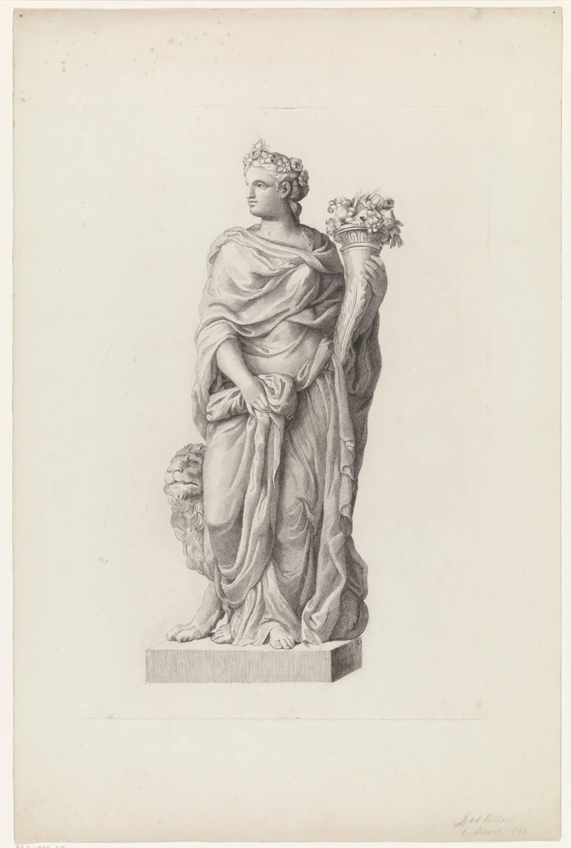 Flora by Johannes van der Kellen, print, 1862