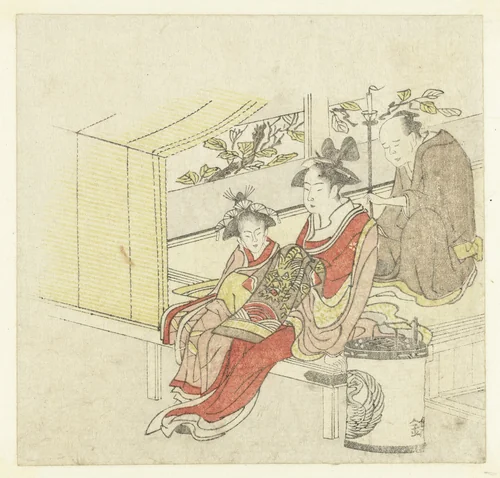 Courtisane en bedienden by anonymous, print, 1796