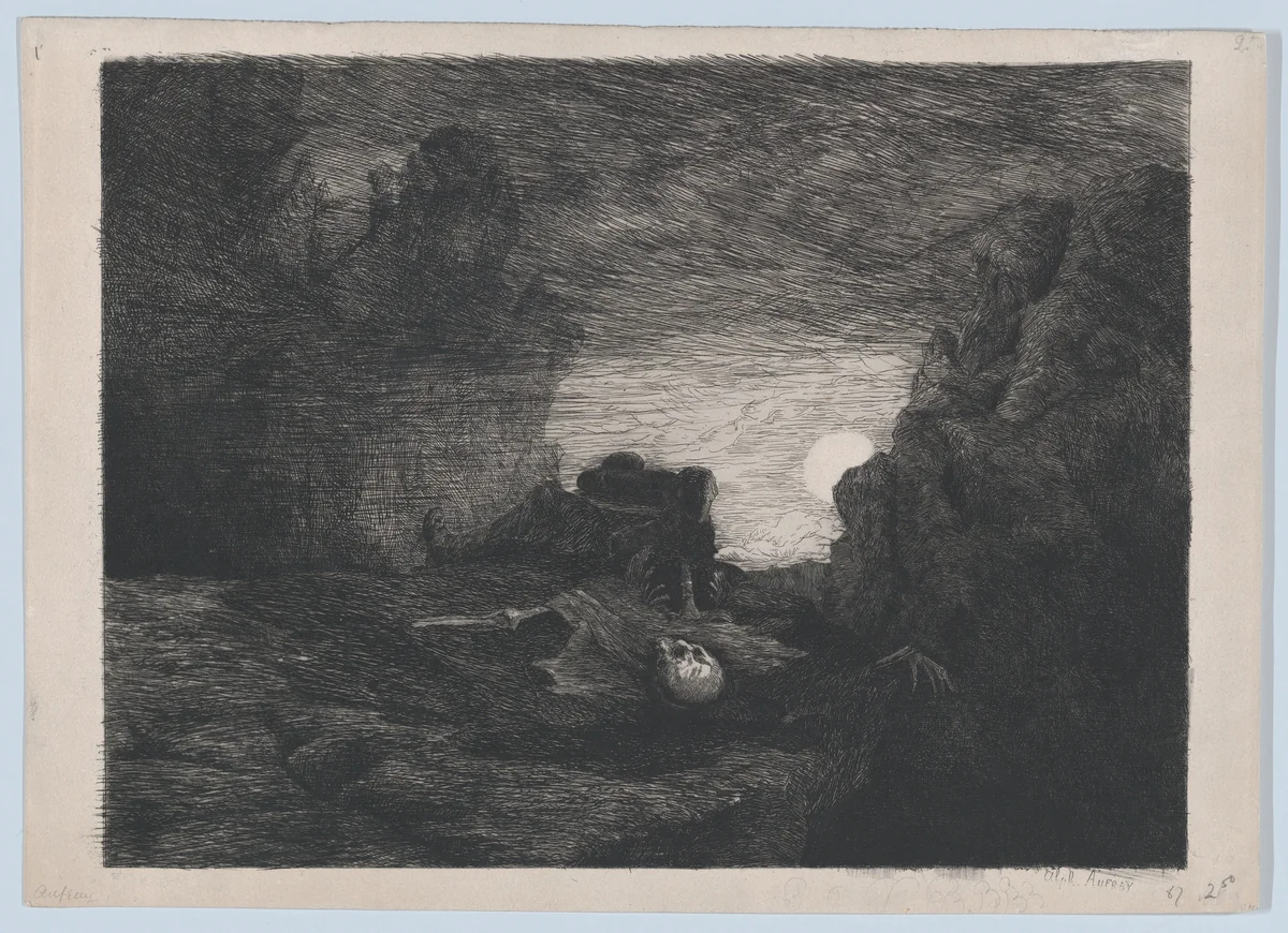 Death by Alphonse Edouard Enguérand Aufray de Roc'Bhian, print, 1833-1887